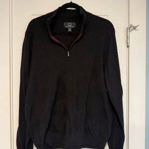 Michael Strahan Black Zip-Up Sweater for Men